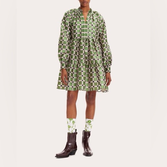 stine goya jasmine organza dress STINE GOYA Jasmine Floral-Jacquard Organza Mini Dress